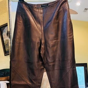 Stunning metallic bronze brown Escada leather pants size 38 sz 4-6